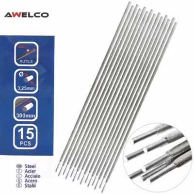 Etui de 15 Electrodes acier 3,25 x 300 mm Baguette enrobée soudure à l&rsquo;arc Acier toutes positions AWELCO