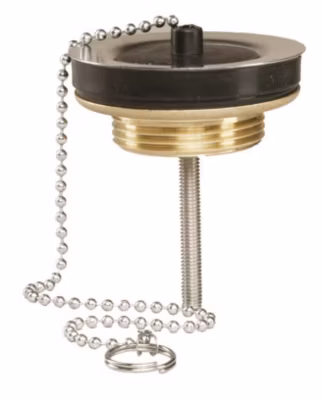 Bonde de lavabo laiton avec bouchon noir D40 chromé VALENTIN 00 115300 000 00