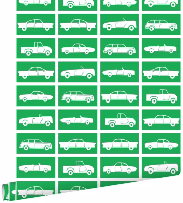 ESTAhome papier peint voitures vert 53 cm x 10.05 m