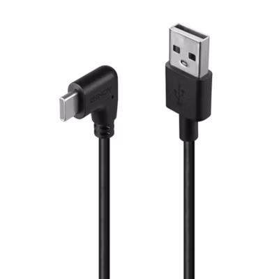 Câble USB 2.0 vers USB-C coudé – 1m LINDY