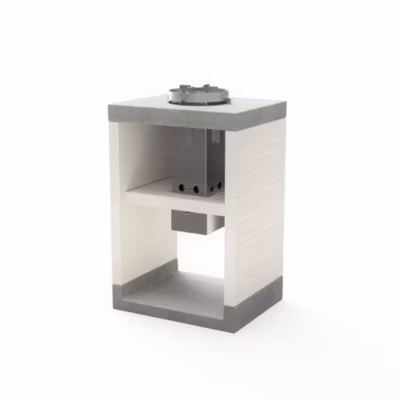 TUOZI – VENIT ROCKET 59 pour Barbecue en Béton Préfabriqué (Blanc, Gris – 59 x 47 x 47 cm) – Usage Extérieur