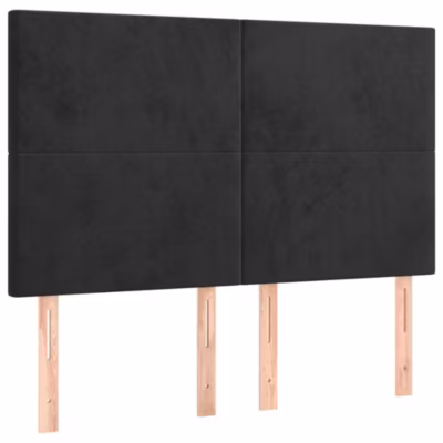 vidaXL Têtes de lit 4 pcs Noir 72x5x78-88 cm Velours3116102