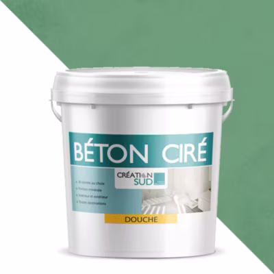 Béton ciré salle de bains – Kit complet 5m² (en 2 couches) –  Sauge – CREATION SUD