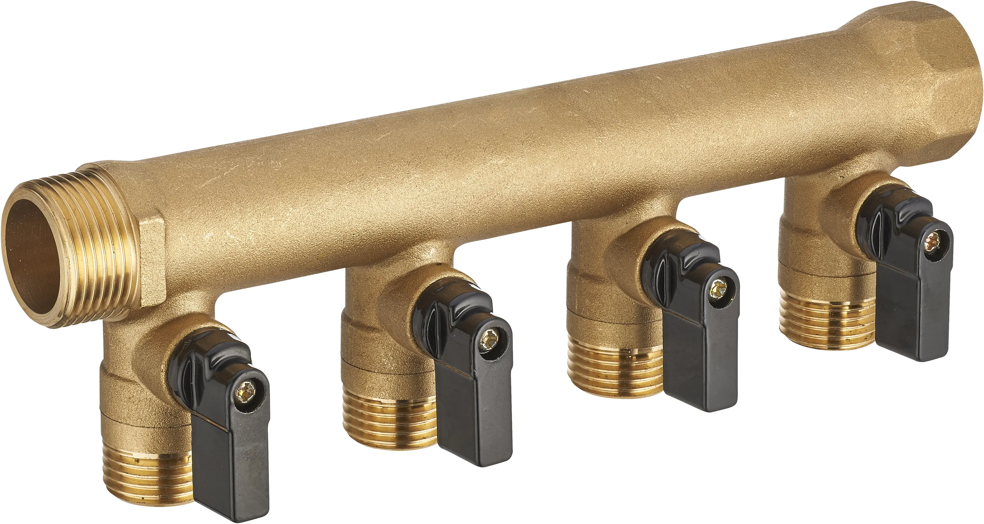 Collecteur monobloc MF3/4' – Départs M1/2' avec vannes – 4 départs