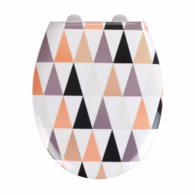 Abattant WC à motifs triangles avec fermeture douce
