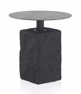 Table d&rsquo;appoint ronde avec base en poly résine