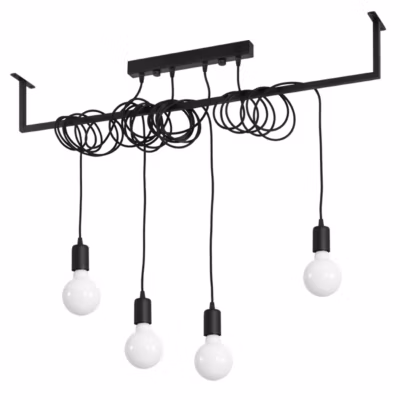 Lustre en tissu/acier 4 lampes 100x10x150cm Sollux