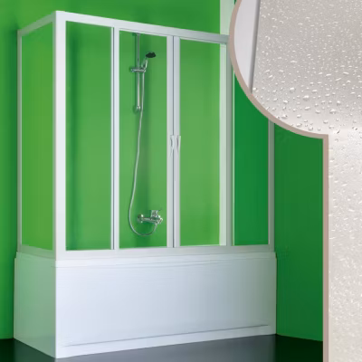 Cabine douche Pare-Baignoire 90×160 CM en acrylique mod. Plutone 2 avec ouverture centrale