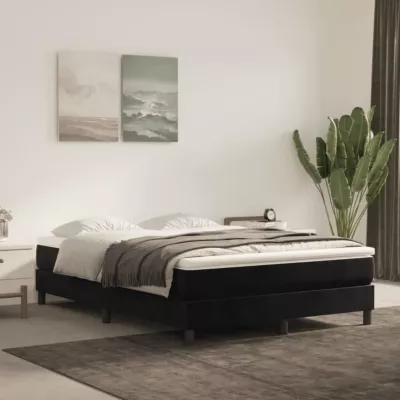 347790 vidaXL Matelas de lit à ressorts ensachés Noir 140x190x20 cm Velours