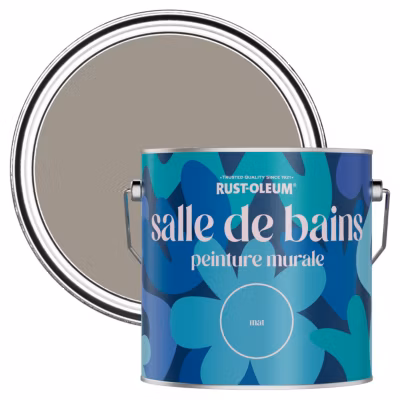 Peinture Marron Résistante à l&rsquo;eau pour Murs de Salle de Bains, Mate – RUST-OLEUM – Truffe 2,5 L