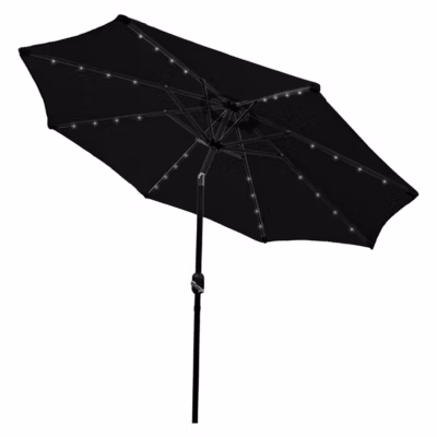 Parasol Noir 270 cm avec 32 LED&rsquo;s Intégrés