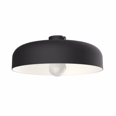 LUMICOM – TUZZI Plafonnier, 1xE27, max 42W, métal, noir mat/blanc, D.40cm