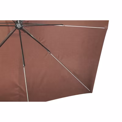 Parasol  marron déporté carré 3 x 3 m led degrés SOLENZARA