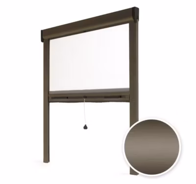 Moustiquaire de Fenêtre Enroulable – L150 x H220cm – Aluminium Bronze – Recoupable – Anti-insectes