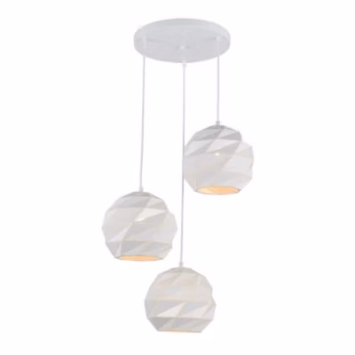 Italux Palermo – Suspension moderne blanche à 3 lumières, E27